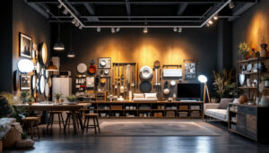 A photograph of a dimly lit room showcasing an array of recessed lighting options